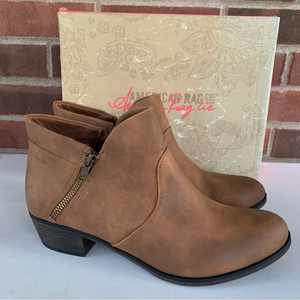 American Rag Womens Abby Almond Toe Ankle Fashion Boots Tan US 10 M